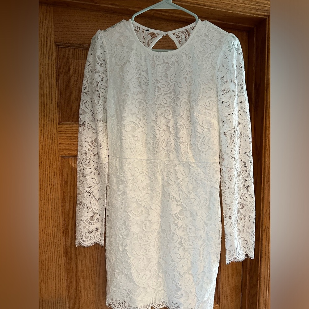 White Lace Midi Dress